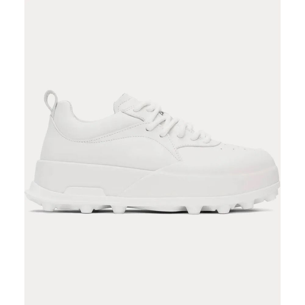 NIB Jil Sander Chunky White Leather Sneakers EU 44 US Men’s 11 🤍 Quiet Luxury D